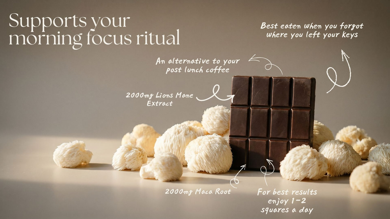 Lion's Mane & Maca Chocolate banner